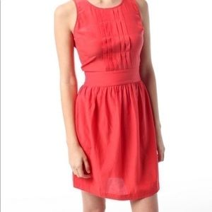 Urban Outfitters Lark & Wolff Coral Mini Dress With Pleated Style